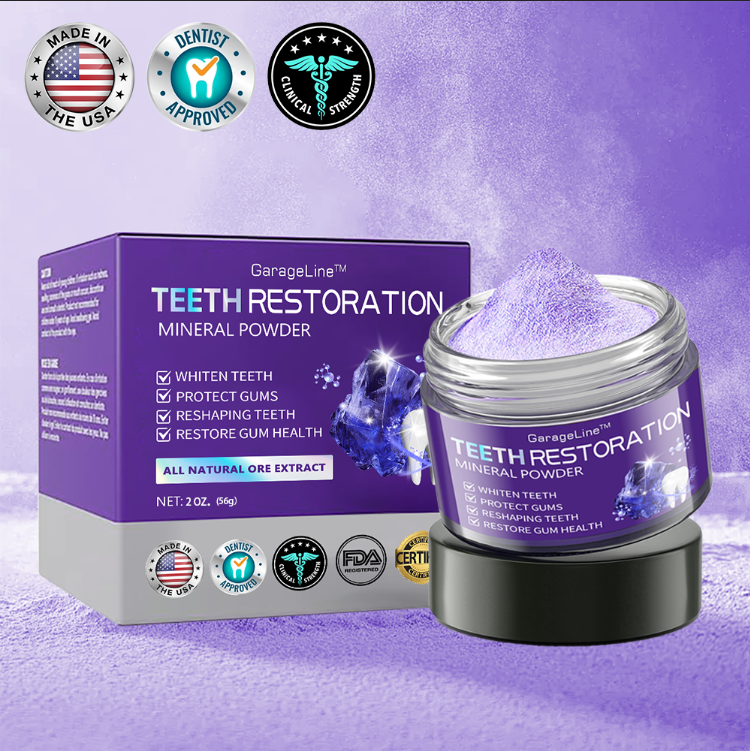 GarageLine™ (ADA recommended)TeethRestoration Mineral Powder(⏰𝐋𝐢𝐦𝐢𝐭𝐞𝐝 𝐭𝐢𝐦𝐞 𝐝𝐢𝐬𝐜𝐨𝐮𝐧𝐭 𝐋𝐚𝐬𝐭 𝟑𝟎 𝐦𝐢𝐧𝐮𝐭𝐞𝐬⏰)🗽